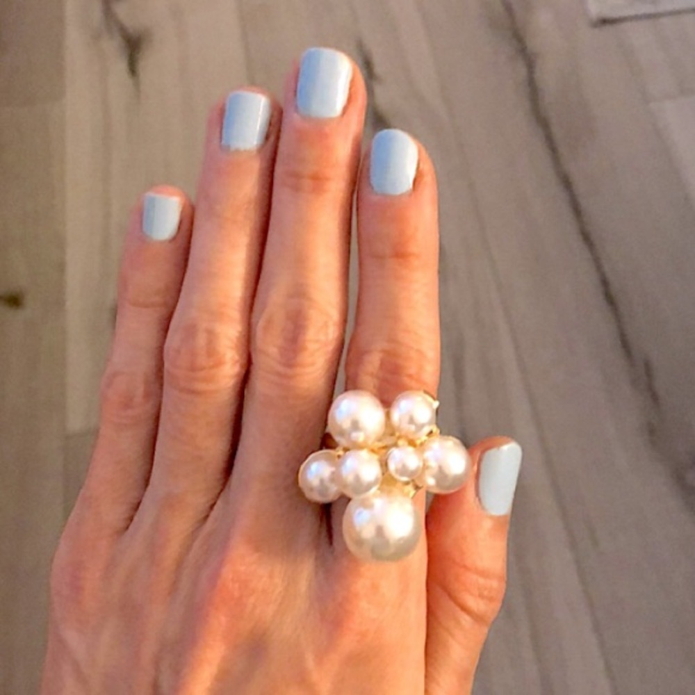Pearl Cluster Statement Ring - image 1